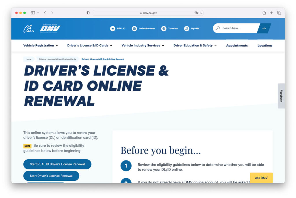 Renovar licencia online - Paso 2